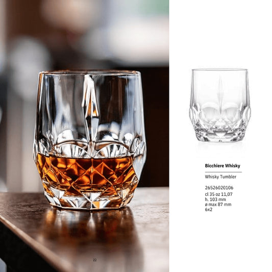 Goojunim Crystal Whisky Glass Set – 350ml Italian Lead-Free Crystal (Set of 6)
