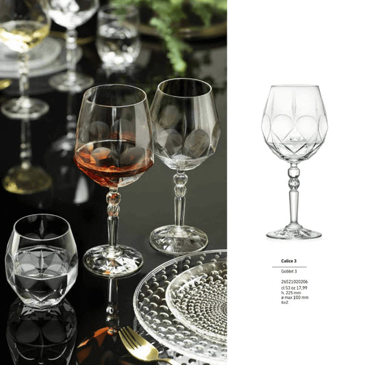 Goojunim Crystal Wine Glass Set – 530ml Italian Lead-Free Crystal (Set of 6)