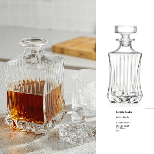 Goojunim Adagio Crystal Whisky Decanter – 750ml Italian Lead-Free Crystal