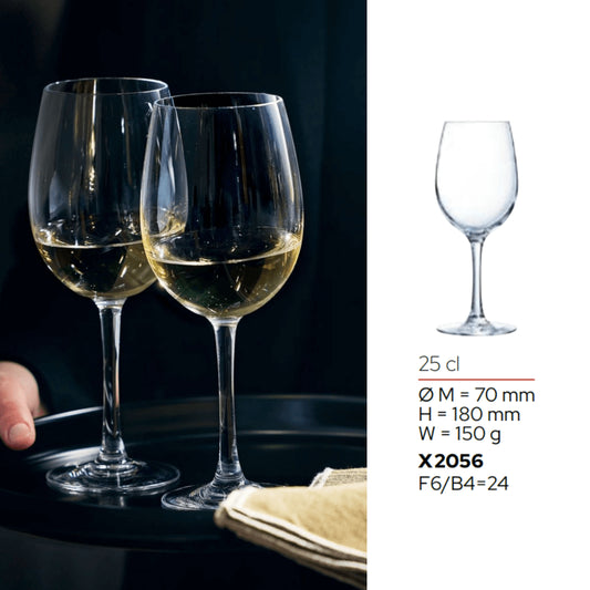 Goojunim Cabernet Tulip Crystal Wine Glass Set – 250ml French Krysta Crystal (Set of 6)